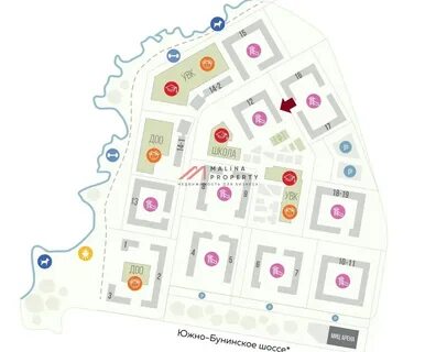 Жк эко бунино москва на карте