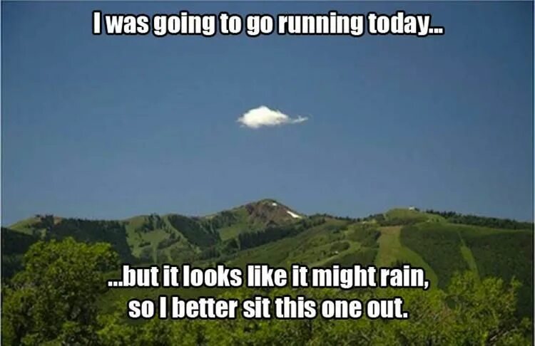 Am going to run. It might to rain. going to the run. it looks like rain slide.