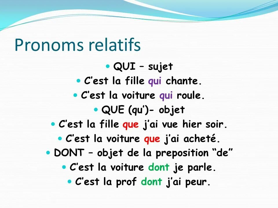 Qu en est il. Относительные местоимения во французском языке. Относительные местоимения французский. Pronom relatif французский. Относительные местоимения qui que во французском языке.