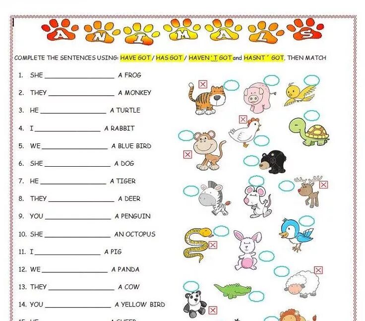Be have got can with animals. Have has got упражнения для детей. английский язык have got и has got упражнения. интересные задания по английскому. have got для детей упражнения.
