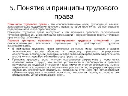 Понятие содержание принципы