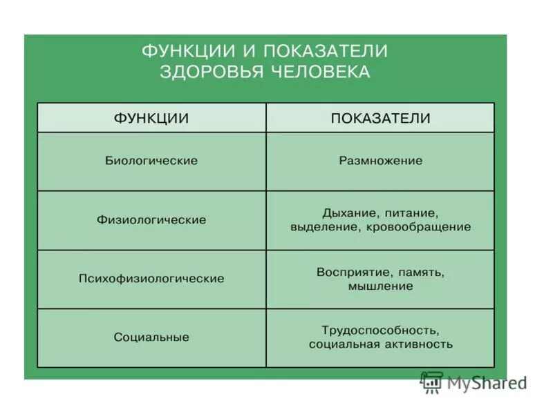 Три блока показателей