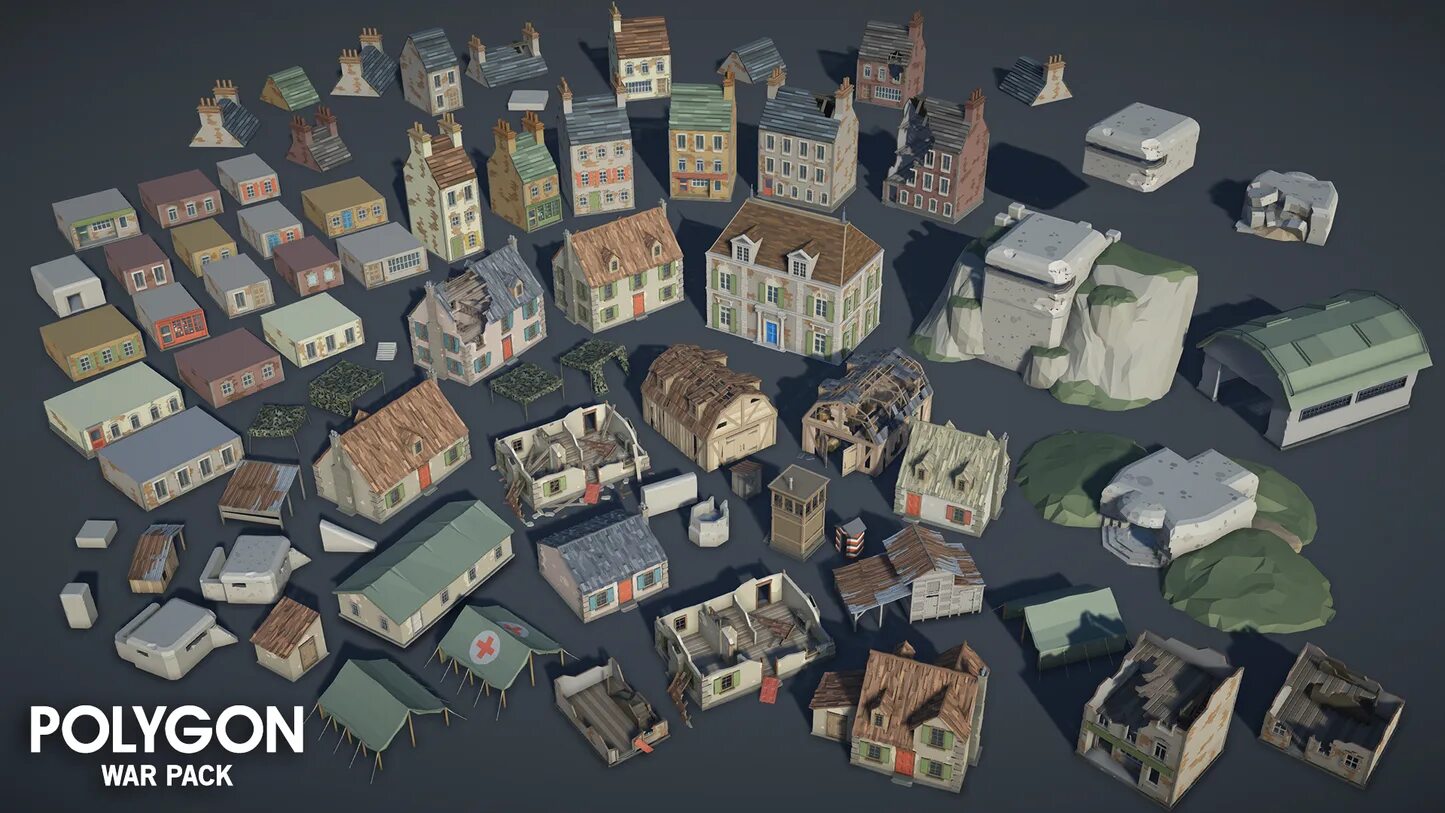 Modular top-down dungeon pack - low poly. Unity asset - polygon - city pack. Пак зданий для юнити. Юнити паки. Юнити паки.