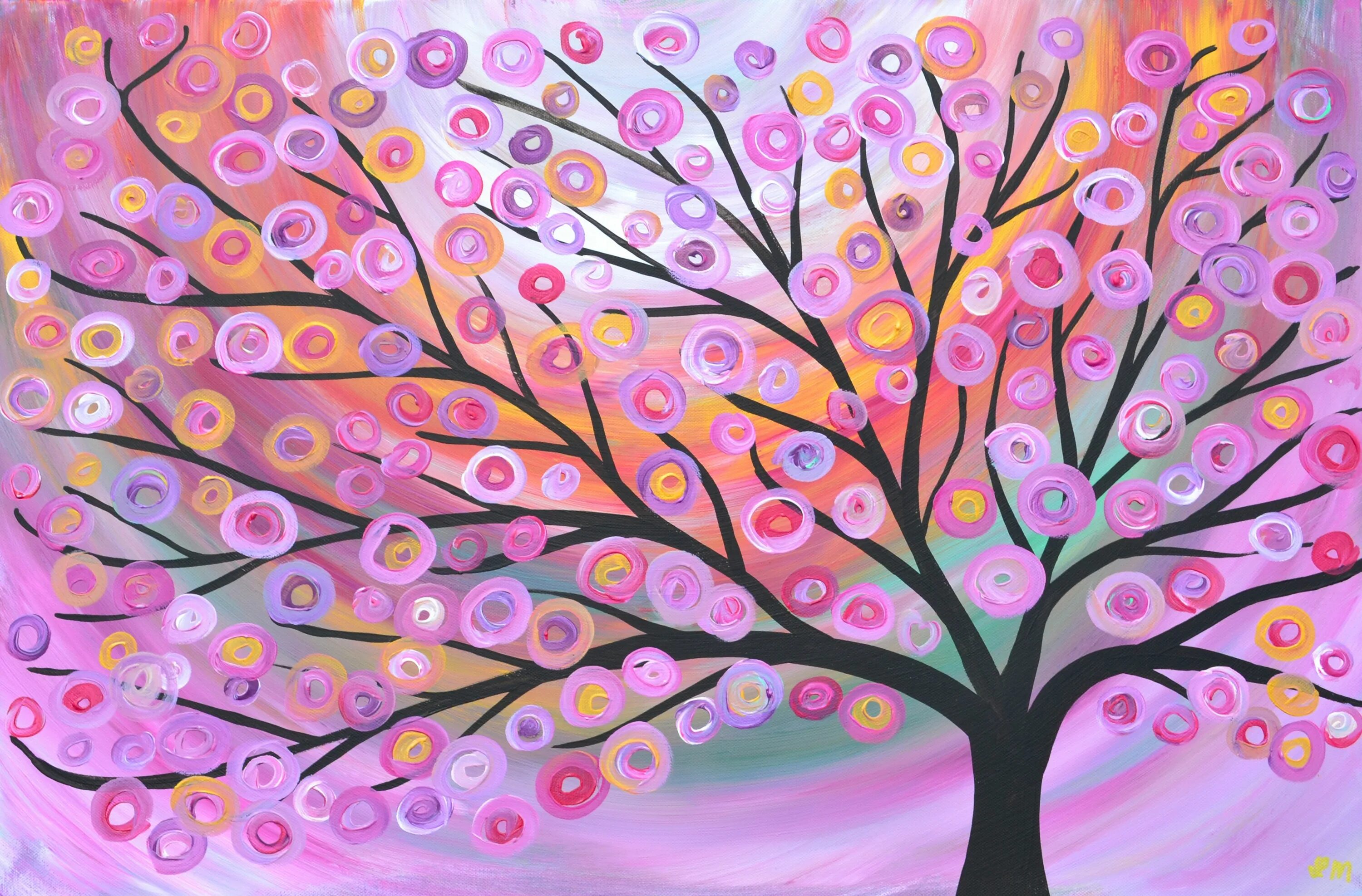 See works of art. Картина дерево. Цветное дерево. Деревья абстракция живопись. Абстрактные деревья картины.