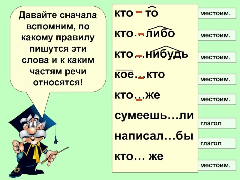 Правило какие нибудь