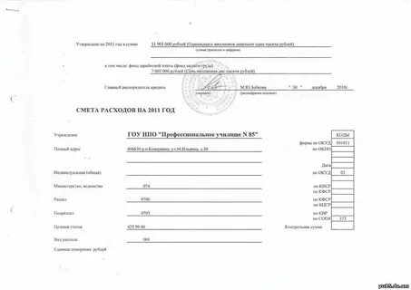 Акт смета выполненных работ