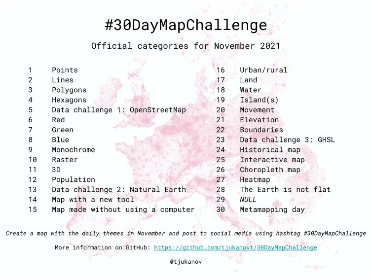 Maps challenge. 30daymapchallenge.