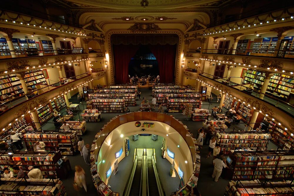 El Ateneo Grand Splendid в Буэнос-Айресе. Книжный магазин el Ateneo Grand Splendid, Буэнос-Айрес Аргентина. Ateneo Grand Splendid (Аргентина, Буэнос-Айрес). Национальная библиотека Буэнос Айреса. Theatre library