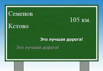 Сколько км до кстово
