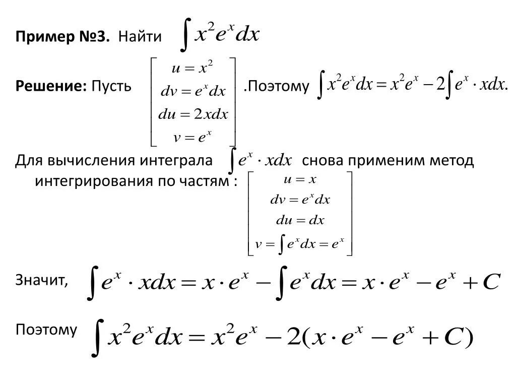 Примеры интегрирования функций. Решение интегралов методом интегрирования по частям. Метод интегрирования по частям в неопределенном интеграле. Решение определенного интеграла методом интегрирования по частям. Первообразная от произведения функций.