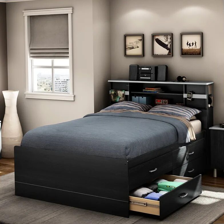 Кровать с местом для хранения в изголовье. Кровать ashley кровать "ashley" north shore (a-0030591942). Кровать полутро спальная. Full bed. Кровать в американском стиле.