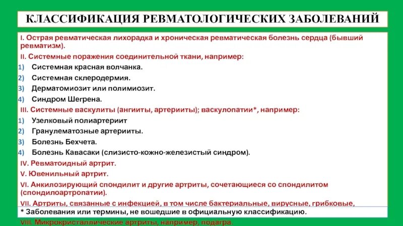 Порядок по ревматологии