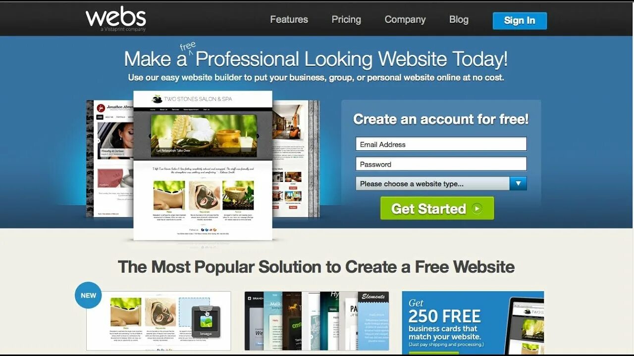 Type website. Type website