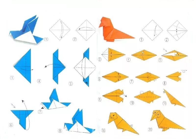 Оригами пошагово для начинающих птица. Птица оригами простая схема для детей. Оригами птички из бумаги схема простая для детей. Оригами из бумаги для детей 5-6 птицы.