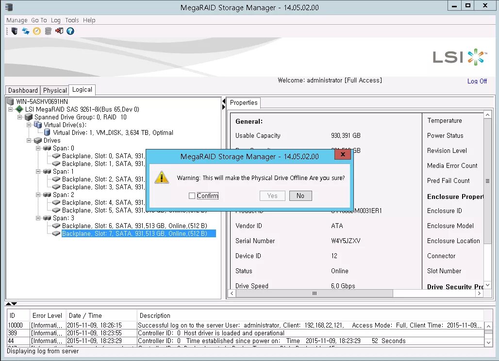 Как найти storage. Lsi megaraid storage manager 2.91. megaraid storage manager. программа megaraid storage manager. megaraid статусы дисков.