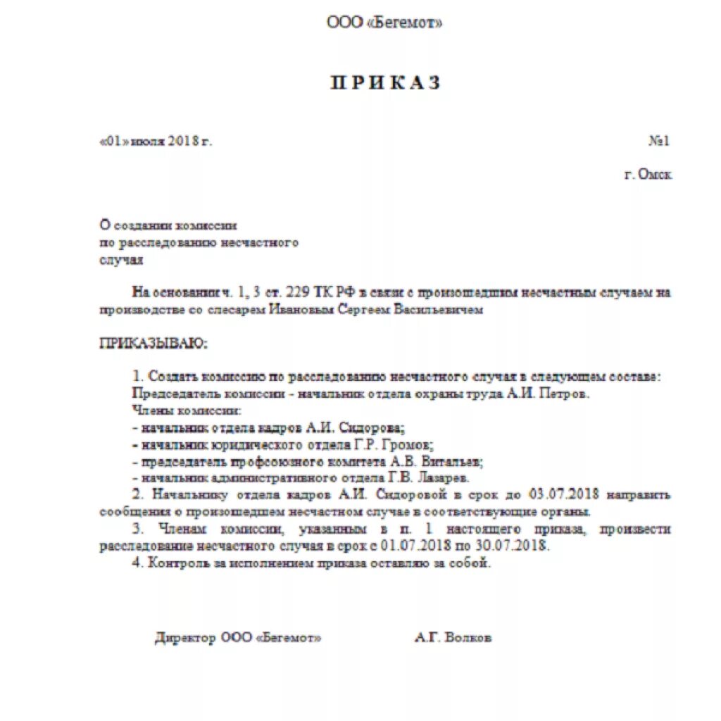 Распоряжение 3095. Приказ о создании комиссии по расследованию, пример. Приказ комиссия о несчастном случае. Приказ (распоряжение) о создании комиссии по расследованию. Приказ о создании комиссии о несчастном случае на производстве.