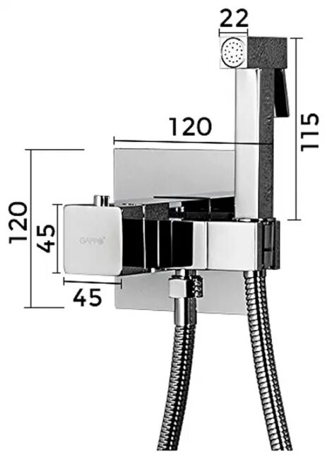 Gappo смеситель гигиенический. Gappo g7207. Gappo g7207-40. Gappo g7207-60.