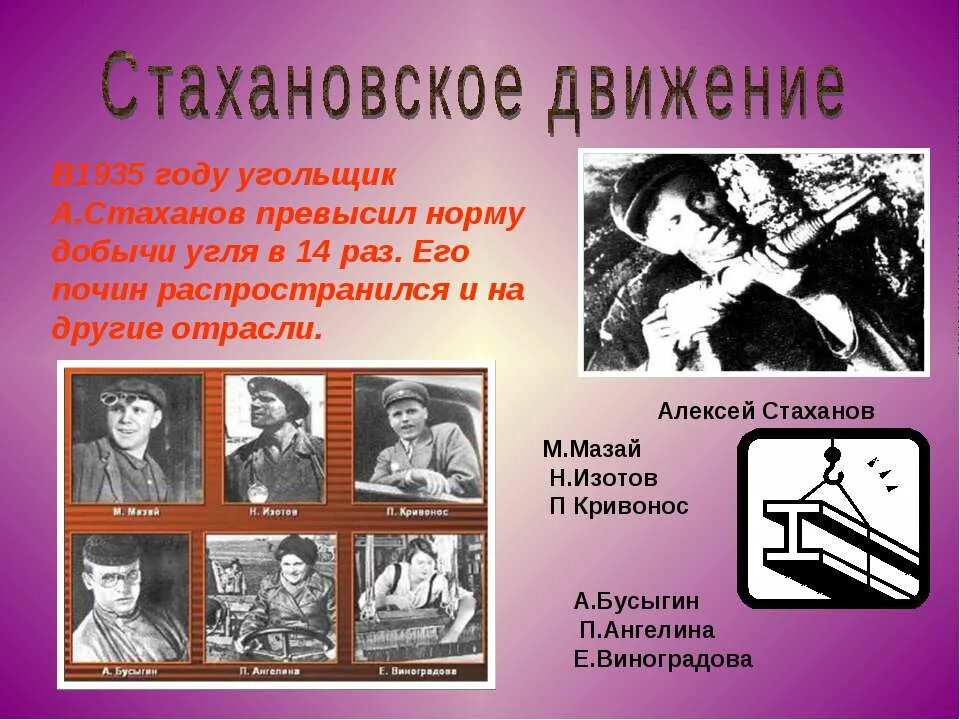 Стахановское движение 1935. Стахановское движение участники. Стахановское движение коллективизация. Год начало стахановского движения