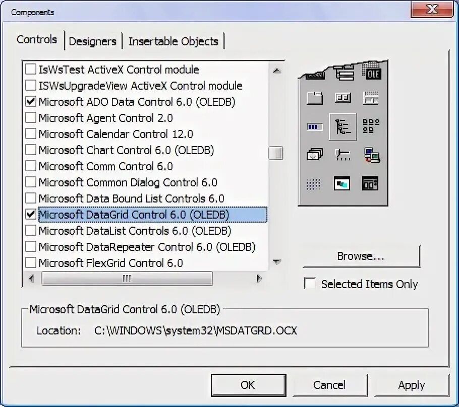 Dialog controls