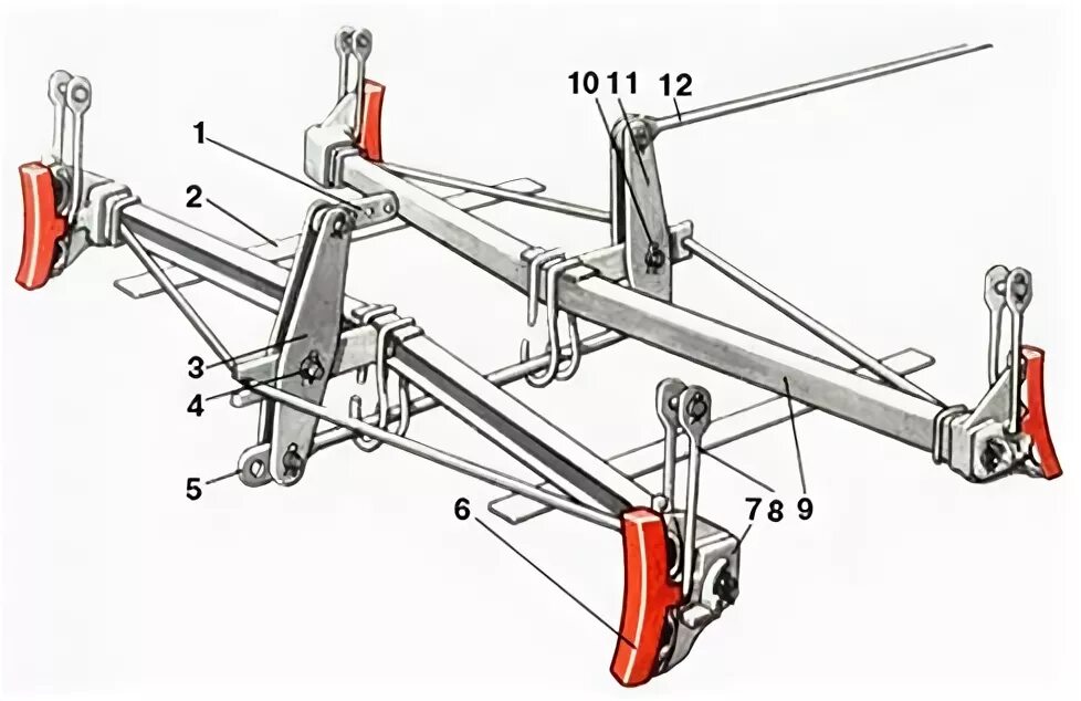 Регулировочный болт трп 2эс6. Конструкция триангеля тележки 18-100. Регулировочный болт тормозной колодки вл 80. Регулировка трп. Регулировочный винт тормозной рычажной передачи.