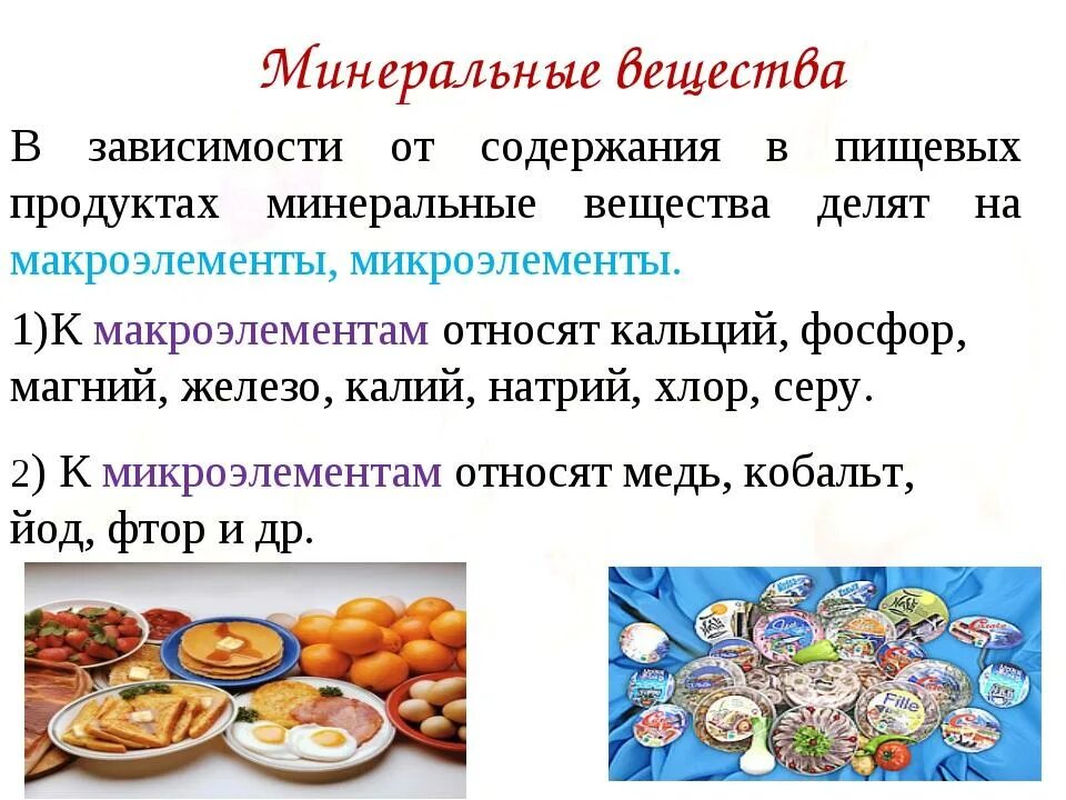Основные витамины и микроэлементы