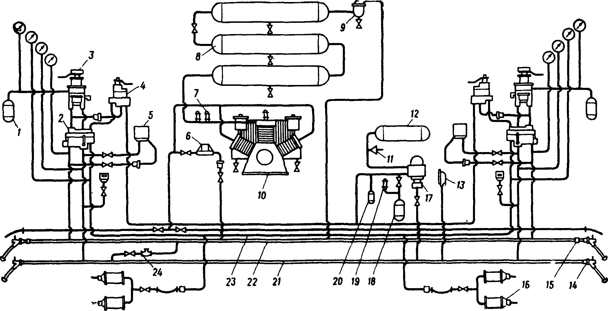 Тормозная схема тепловоза 2тэ10м. Тормозное оборудование чмэ3. Схема тормозного оборудования тепловоза 2тэ10м. Пневматическая схема тормозного оборудования тепловоза чмэ3. Продувка электровоза