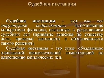 Понятие и виды судебных звеньев и инстанций