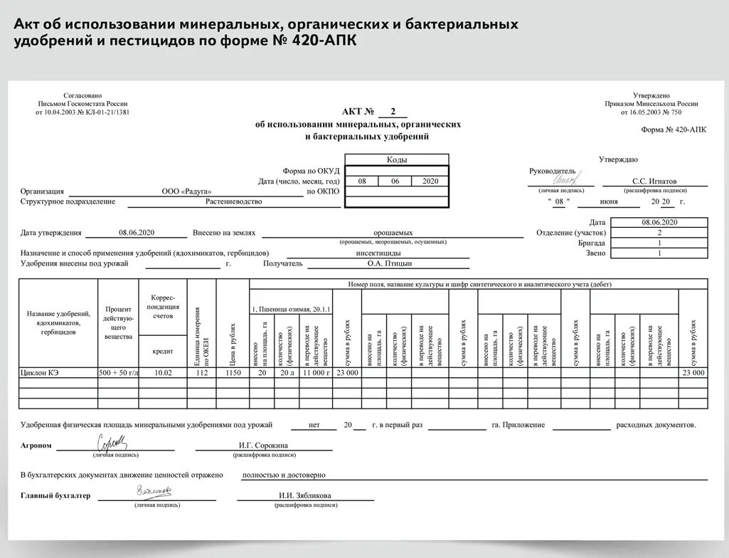 Акт об использовании минеральных. Заполненный акт об использовании минеральных удобрений. форма 420 апк заполненный бланк. списание удобрений форма 420-апк. образец заполнения акта списания удобрений 420 апк.