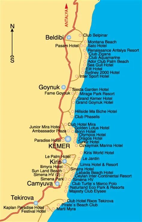 Кемер турция на карте на русском. Карта отелей Кемера Турция. Побережье Кемера с отелями на карте. Турция Кемер карта побережья. Карта с отелями Кемер-Бельдиби.