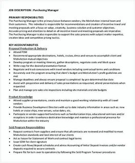 Managers job description