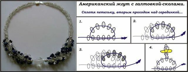 Американский жгут из бисера схема плетения Пин на доске Бисер