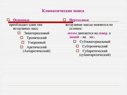 Чем отличаются переходные пояса от основных кратко