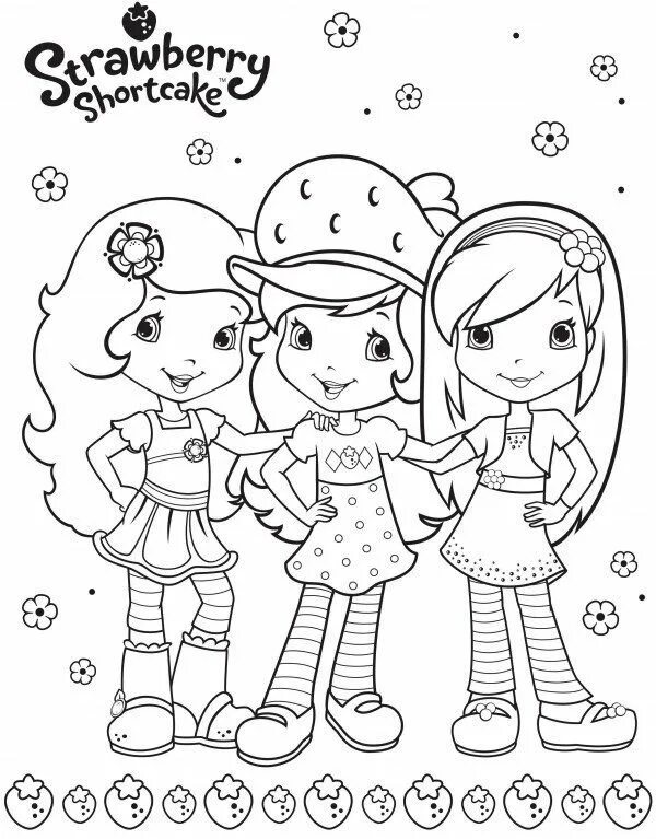 Strawberry Shortcake Berry Friends Coloring Sheet Раскраски, Детские раскраски, 