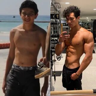 6 foot Male Before and After 50 lbs Weight Gain 130 lbs to 180 lbs.
