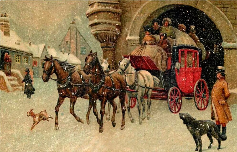 рождественская открытка. русский старый новый год. дореволюционные открытки с рождеством. открытка в новый год. открытка с новым годом винтаж.