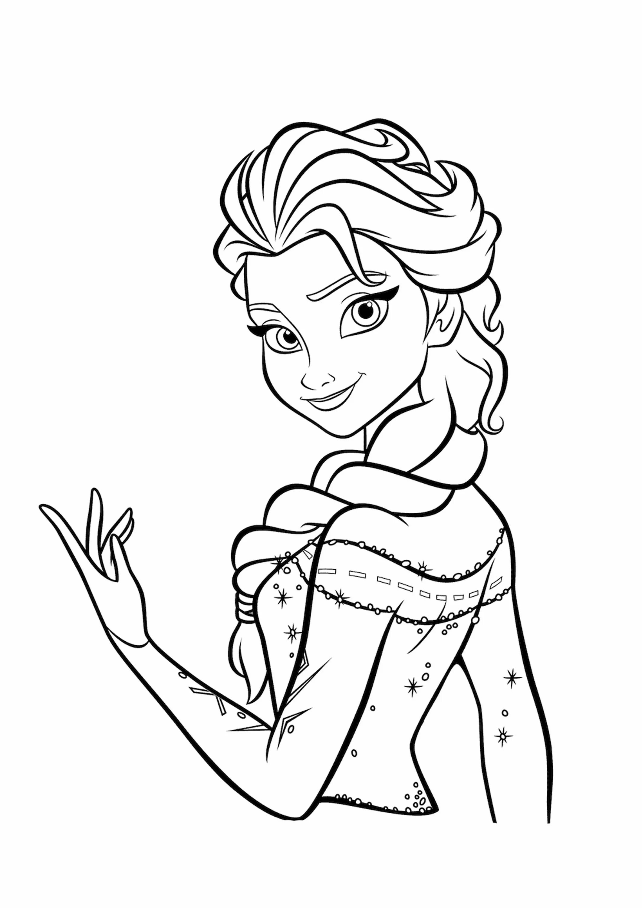 Frozen coloring. Раскраска Anna Elsa.