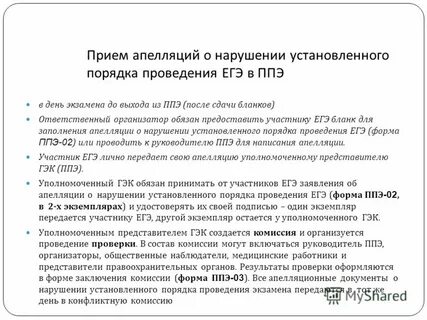 Кто передает в день экзамена апелляционные документы