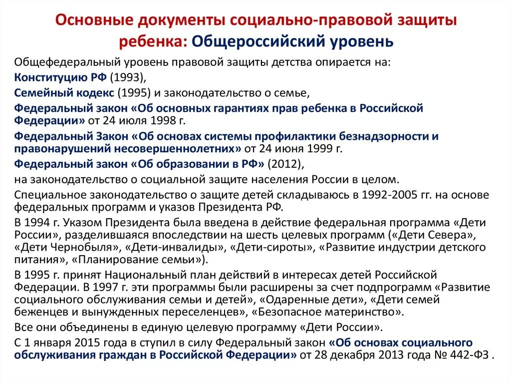 Нормативные документы международного уровня