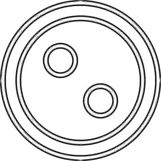 Раскраска Круглая пуговица с двумя отверстиями #274142