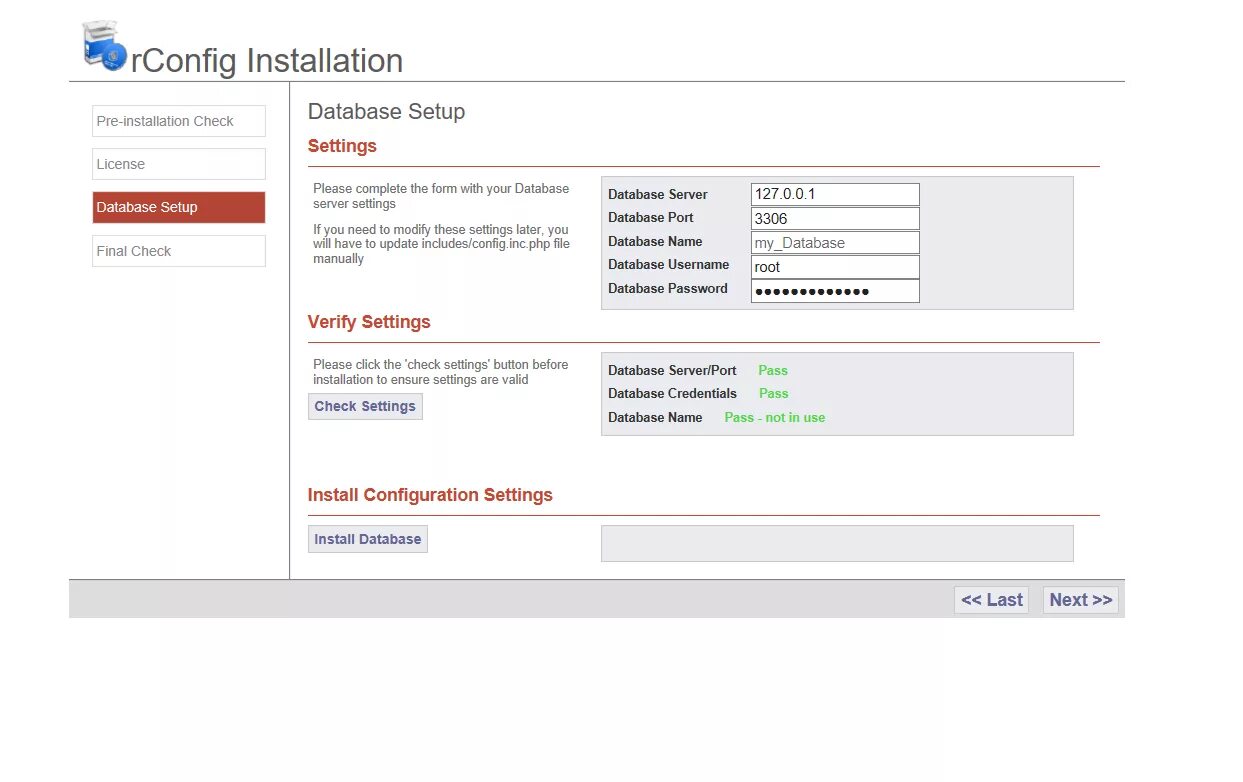 Installation setup