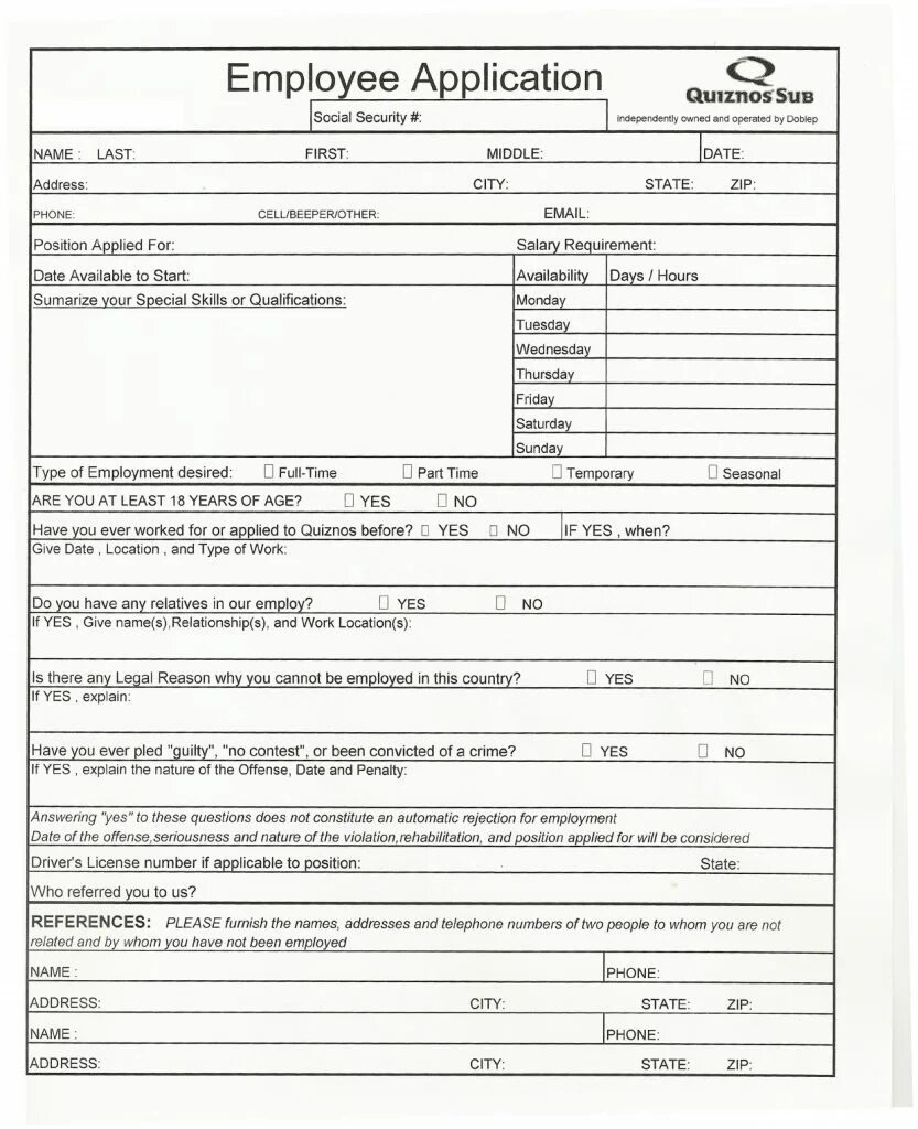 Job form. Application for employment. employment application form. sample employment application form. job application form.