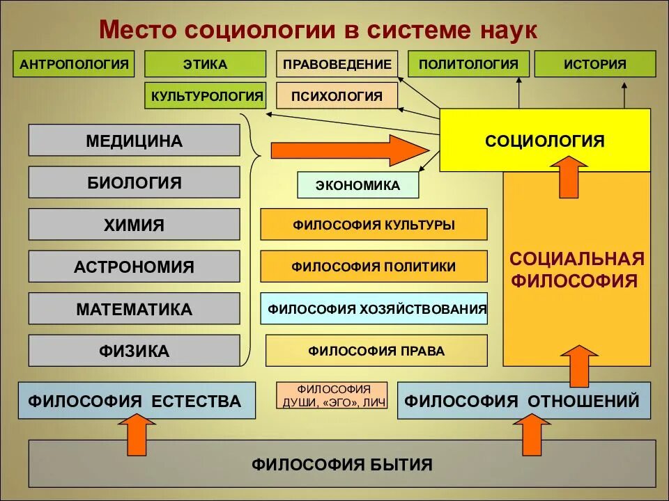 Психология в системе научных знаний. Место социологии в системе наук. Системы разных наук. Историческая социология. Методы естественных и общественных наук.