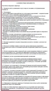 Должностная инструкция заместителя финансового директора