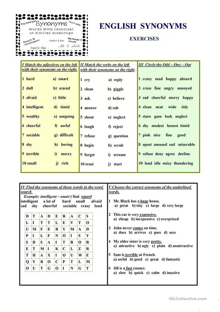 English synonyms exercises. Synonymy exercises&#039;. Synonyms antonyms exercises. Synonyms Worksheets