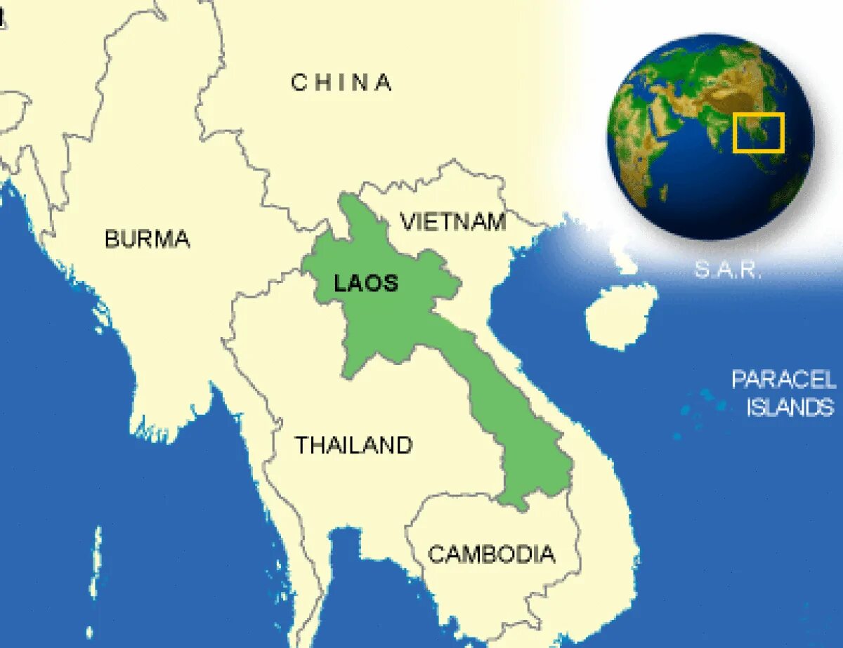 Лаос особенности страны. Лаос на карте. Страна Лаос на карте. Республика Лаос на карте.