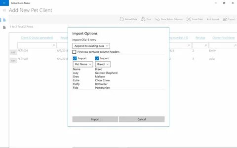 Import client