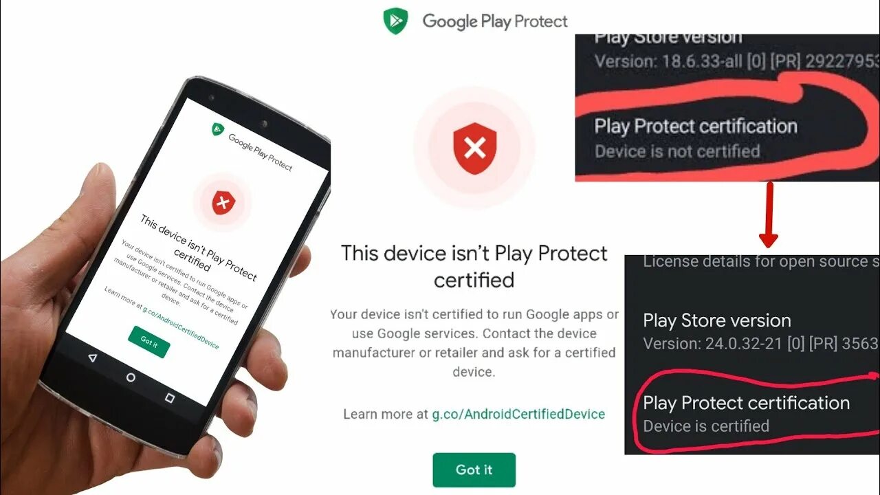 Device isn. Device-Google-certified. Устройство не сертифицировано Google Play. This device not certified Google Play.