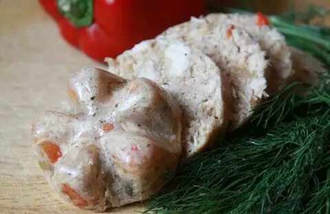 Колбаса из вареной курицы с желатином