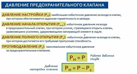 Давление полного открытия клапана
