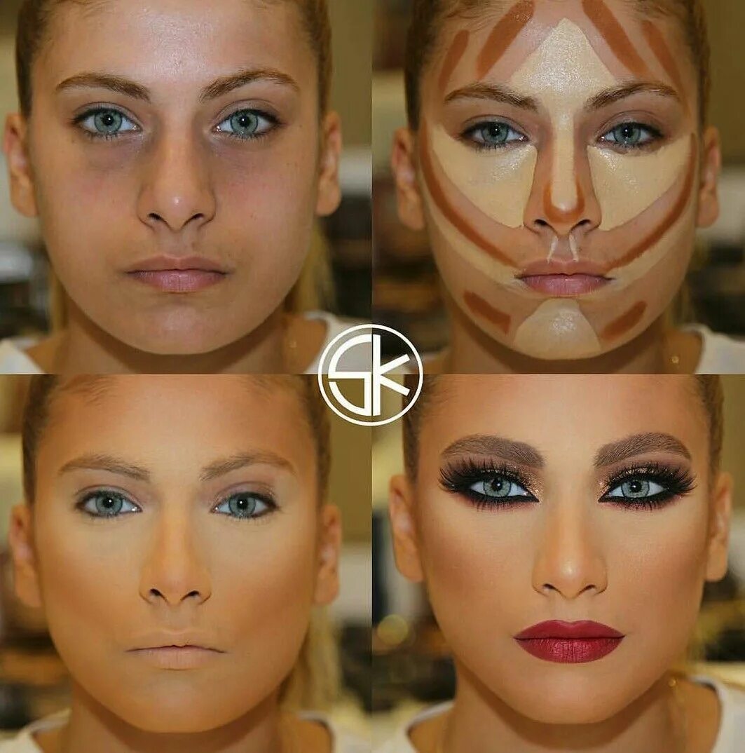 Contour using the Anastasia Beverlyhills cream contour kit in medium. No powder.